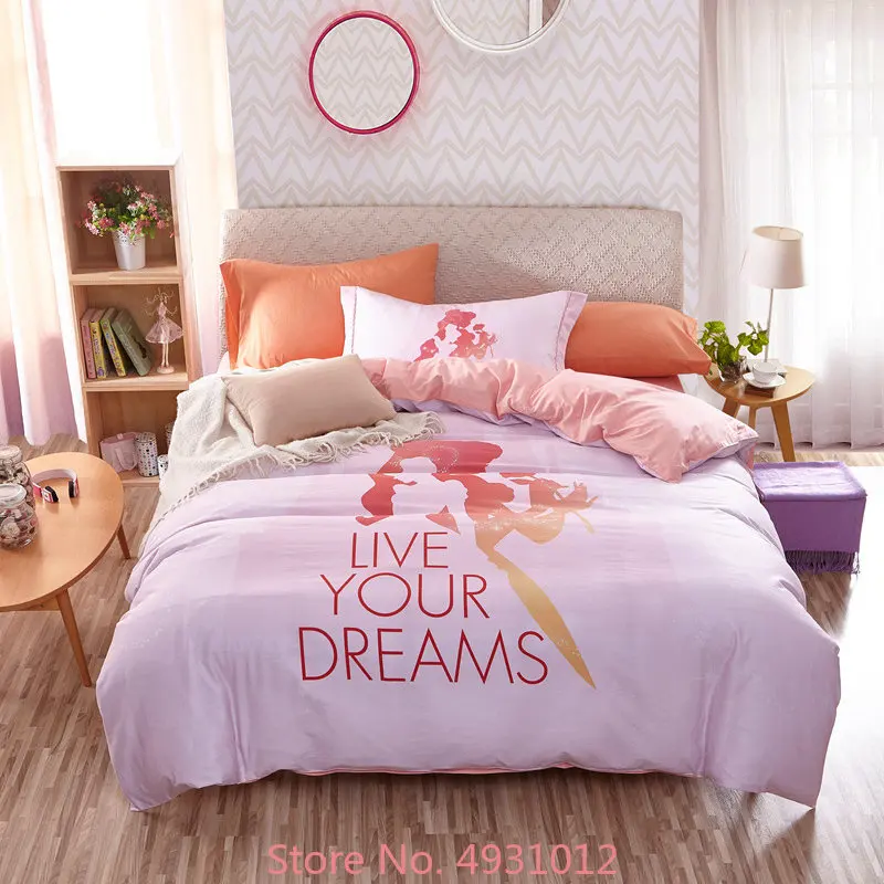 

Disney Live Your Dreams Princess Bedding Set Cotton Baby Kids Girls Children Bedroom Home Decor Gift Duvet Cover set