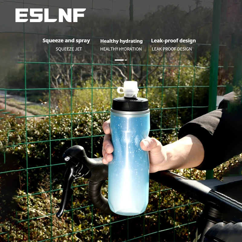 ESLNF Cycling Water Bottle Glow-in-the-Dark Mountain and Road Bike Large Capacity Portable Sports Cup Cycling Gear