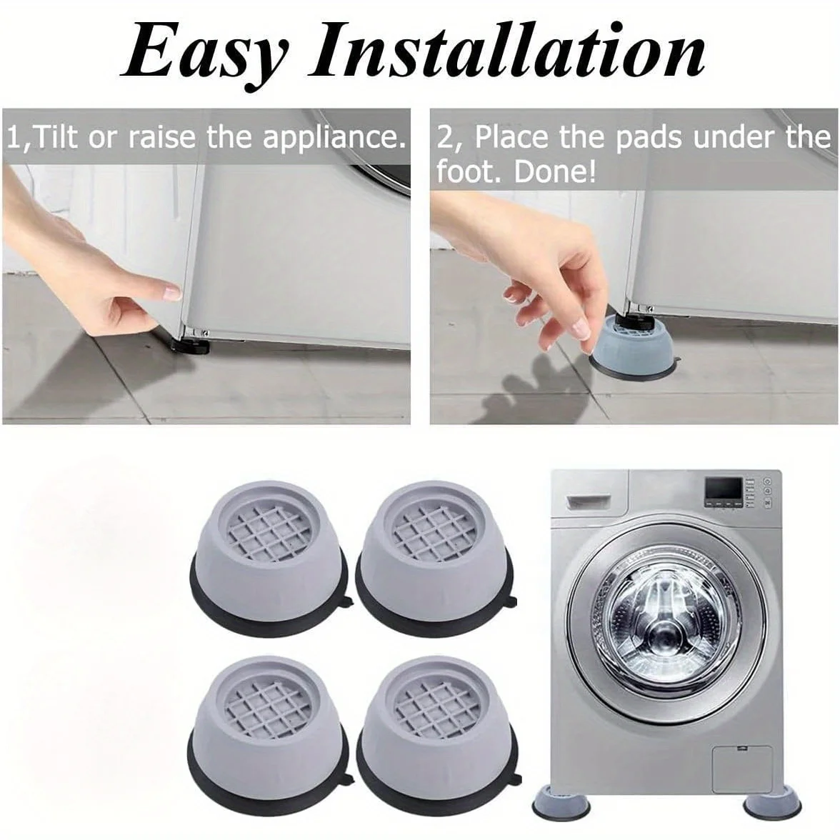 Washing machine shock-absorbing rubber foot pad