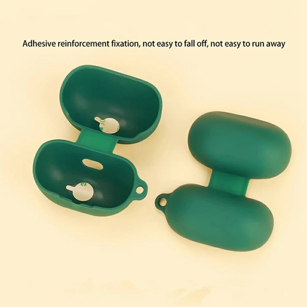 حافظة سماعات الأذن SoundPEATS UU المتوافقة مع البلوتوث مع غطاء حماية من السيليكون بإبزيم مضاد للفقدان - أخضر مسود