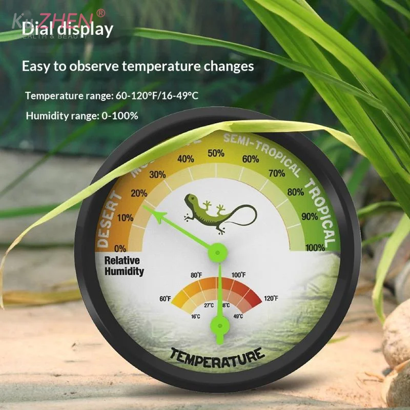 1PCS Hygrometer Reptile Habitat Accessory With Easy Dial Display Precise Reading For Lizard Snake Tortoise Tanks