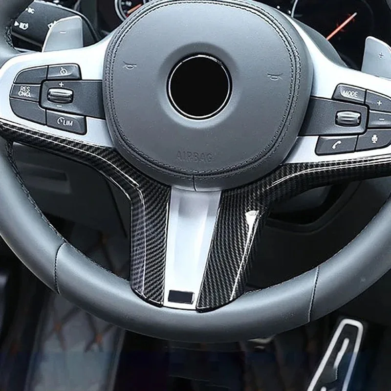 For BMW 3 5 Series G20 G30 X3 X4 G01 G02 2018-2024 ABS Carbon Fiber Car Steering Wheel Cover Trim Interior Car Accessories