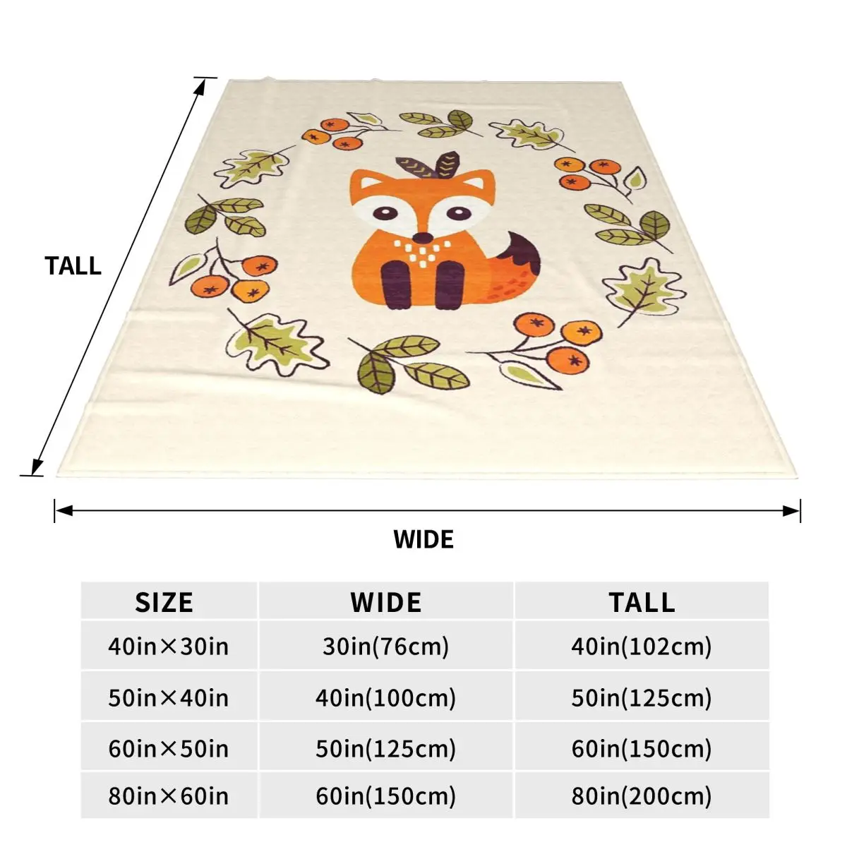 Little Fox With Autumn Berries Blankets Flannel Sofa Throw Blanket Warm for Home Bedroom Office Throws Bedspread Quilt