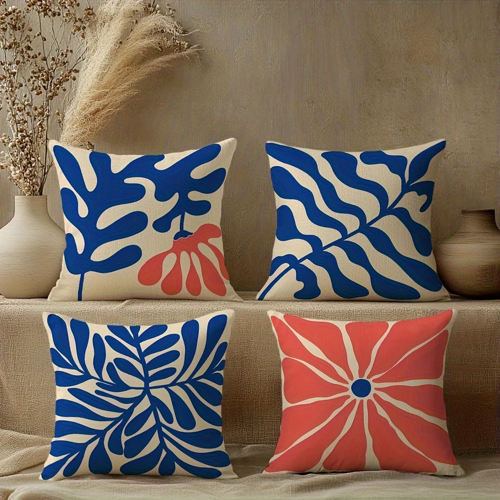 

4 шт. наволочки с тропическим растительным узором, бархатные чехлы для подушек из полиэстера, декоративные подушки в стиле бохо для дома и улицы