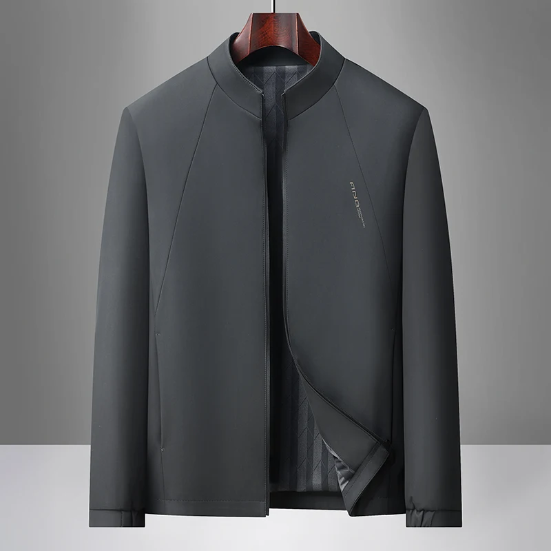 

"2025 Autumn stand-up collar business casual jacket for men, fashionable middle-aged and young men's autumn coat, Dad's top.