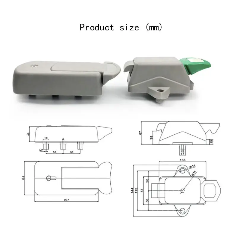 BX-4100 Cold Storage Nylon Door Lock Handle Industrial Latch  Nylon Turkey Lock Oven Rice Cabinet Cold Room Door Lock