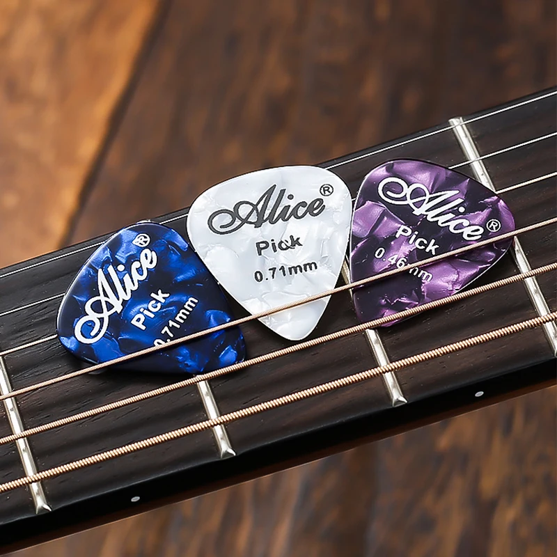 24pcs Alice Boxed Guitar Picks, Mixed Thickness 0.46/0.71/0.81mm Celluloid, Random Color for Acoustic Electric Guitar