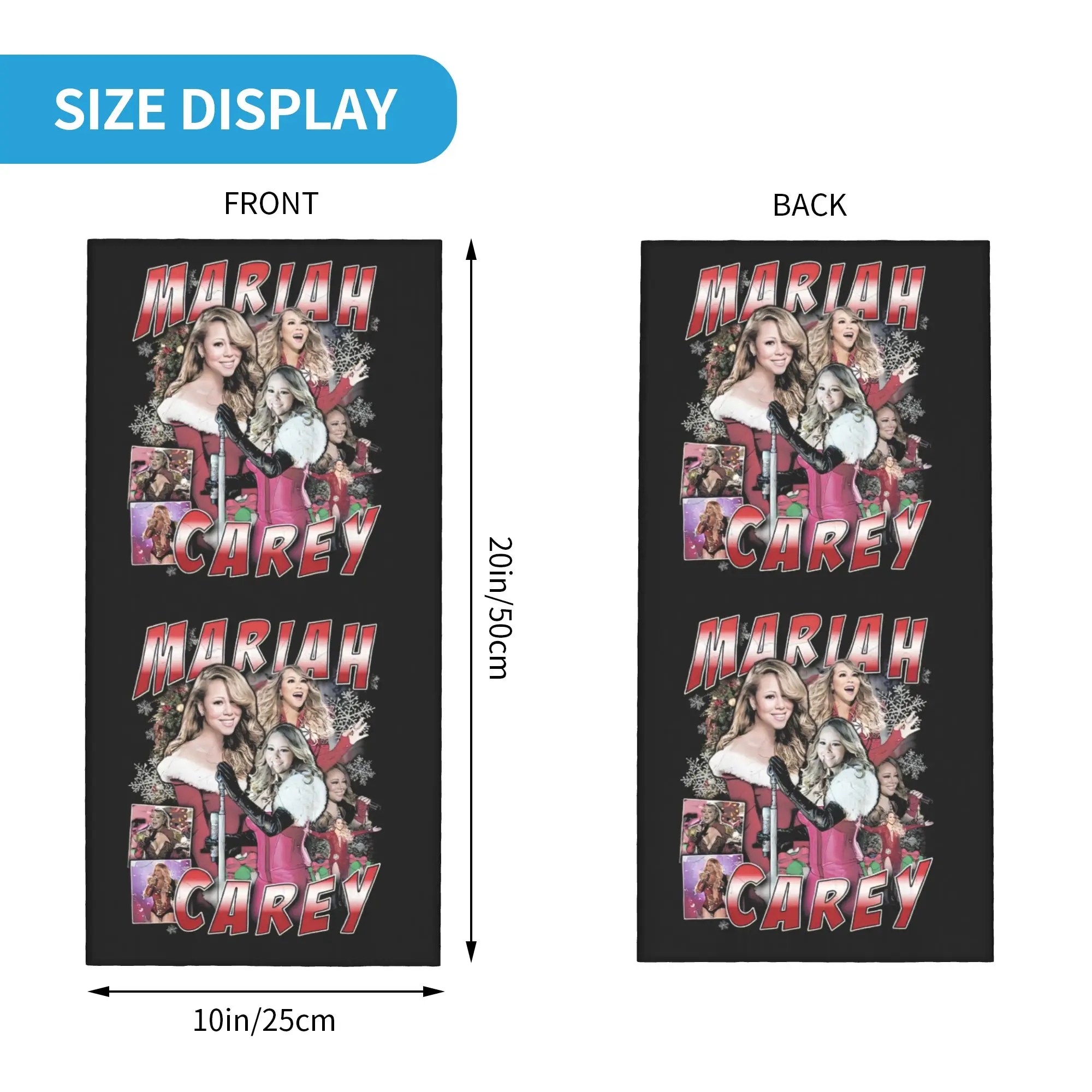 Custom Mariahs Careys American Singer  Neck Gaiter Men Women Windproof Winter  Bandana Scarf for Ski