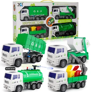 مجموعة لعبة شاحنة القمامة المقاومة للسقوط للأطفال يوم التعليم الهندسي المقاوم للسقوط أعلى 8 شاحنات لجمع القمامة الكبيرة - رقم 6