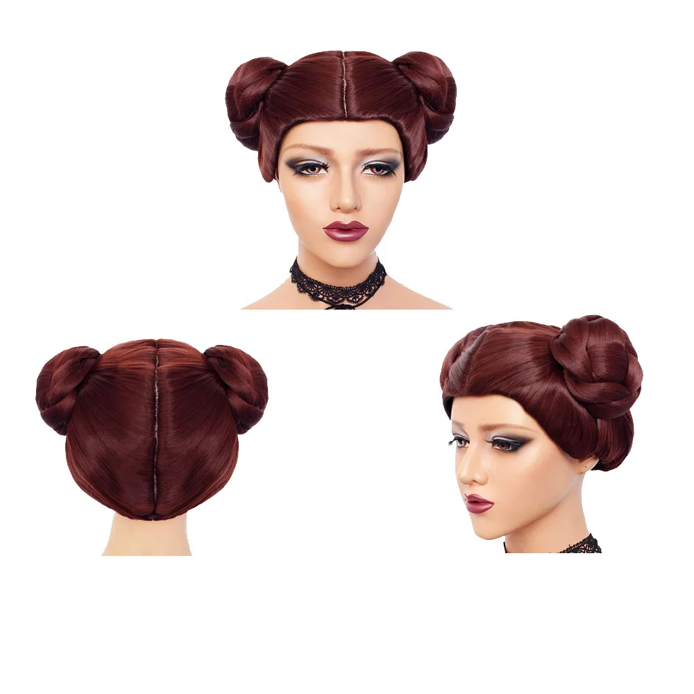 Halloween Leia Prinses Cosplay Kostuum Kids Jurk Pruik Meisjes Rok Kinderen Riem Outfits Carnaval Roleplay Pak Accessoires