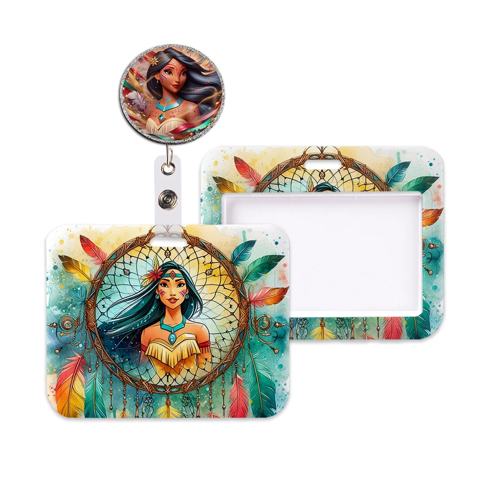 

Disney Princess Pocahontas Neck Strap Lanyard Card Cover Cartoon Badge Holder ID Card Students Hang Rope Kids Girls Boys Gifts