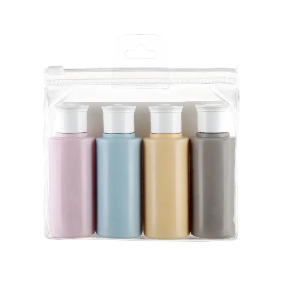 

4Pcs Travel Bottle Set Premium Plastic Leakproof Squeeze Dispenser Containers for Shampoo Body Wash Cream Makeup Dispensing