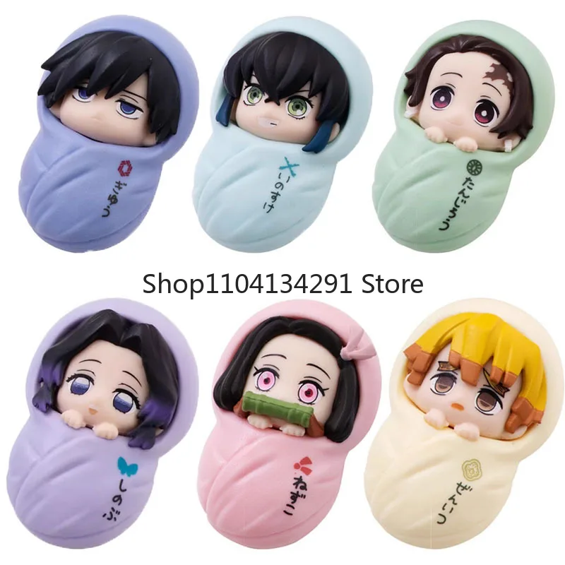 

Bandai натуральная Gashapon Demon Slayer Agatsuma Zenitsu Kamado Nezuko детские аниме-фигурки игрушки для мальчиков и девочек подарки для детей
