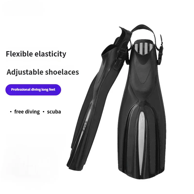 

Professional Long Blade Fins For Scuba & Snorkeling, Unisex Adjustable Heel Strap, Silicone Swim Fins For Adults
