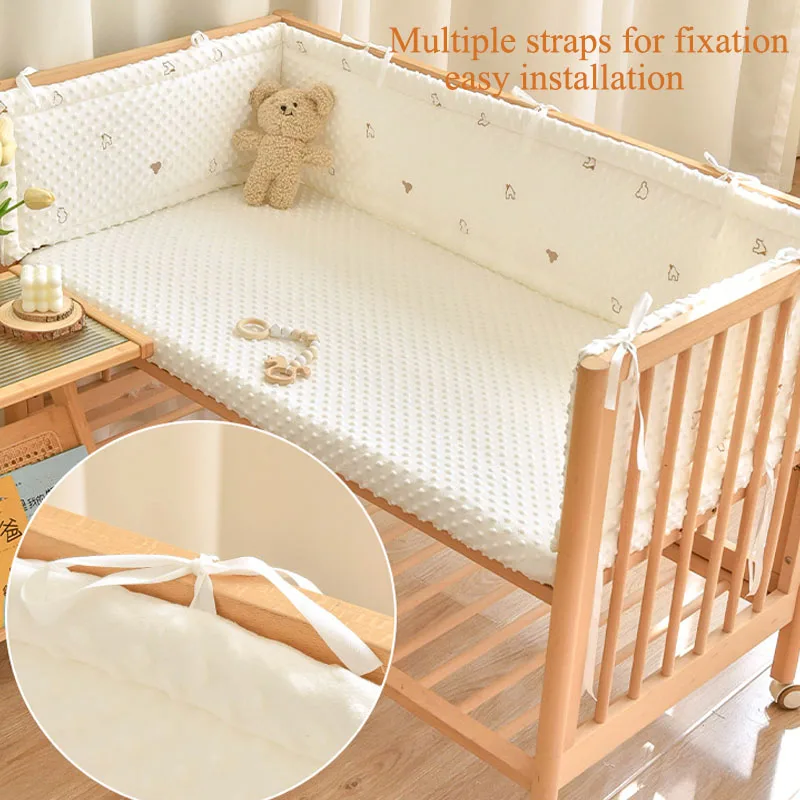ベビーベッドフェンス綿ワンピース取り外し可能なベッドレールプリントソフト通気性衝突防止手すり子供部屋の装飾