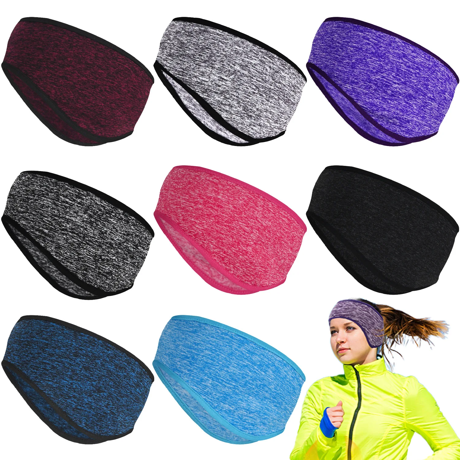 Outdoor Sport Haar Schweiß Fleece Ohr Abdeckung Frauen Männer Laufende Stirnband Ohr Wärmer Winter Schweißband Ohrenschützer Yoga Stirnband – Detail 17