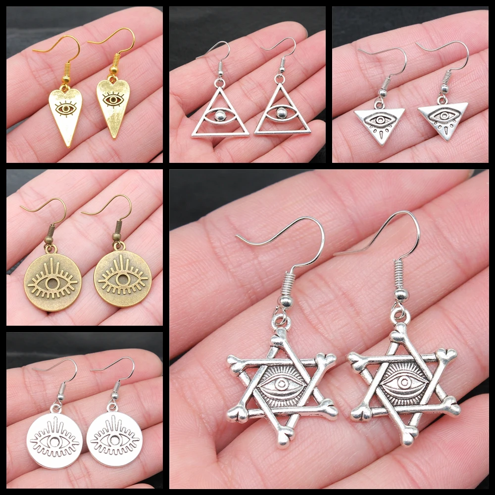 Fashion Handmade Simple Design Triangular Eye Egyptian Eye of Horus Earrings Drop Earrings For Women