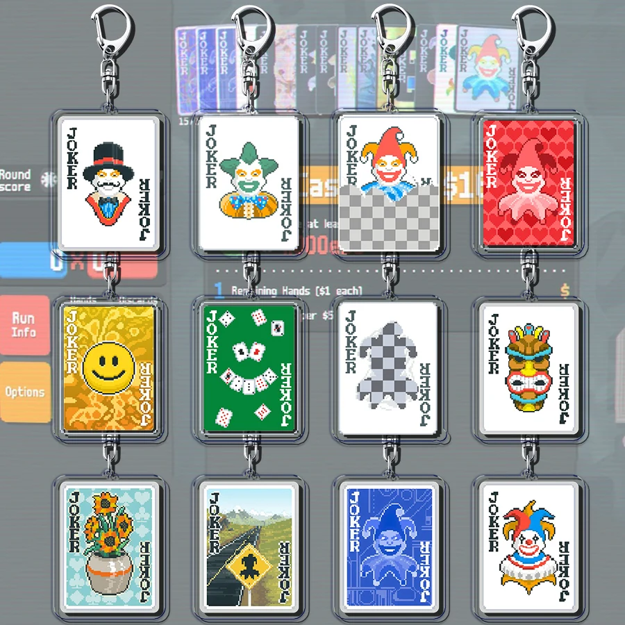 Video Game Balatro Keychains for Accessories Bag Poker Game Keyrings Jewelry Friends Rebirth Gaming Gifts