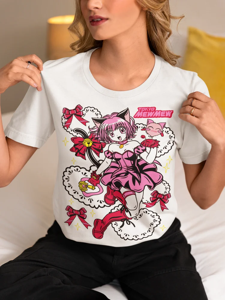 Tokyo Mew فتاة سحرية تي شيرت ، قميص أنيمي هاراجو ، جميع الأحجام ، ايشيجو موميا