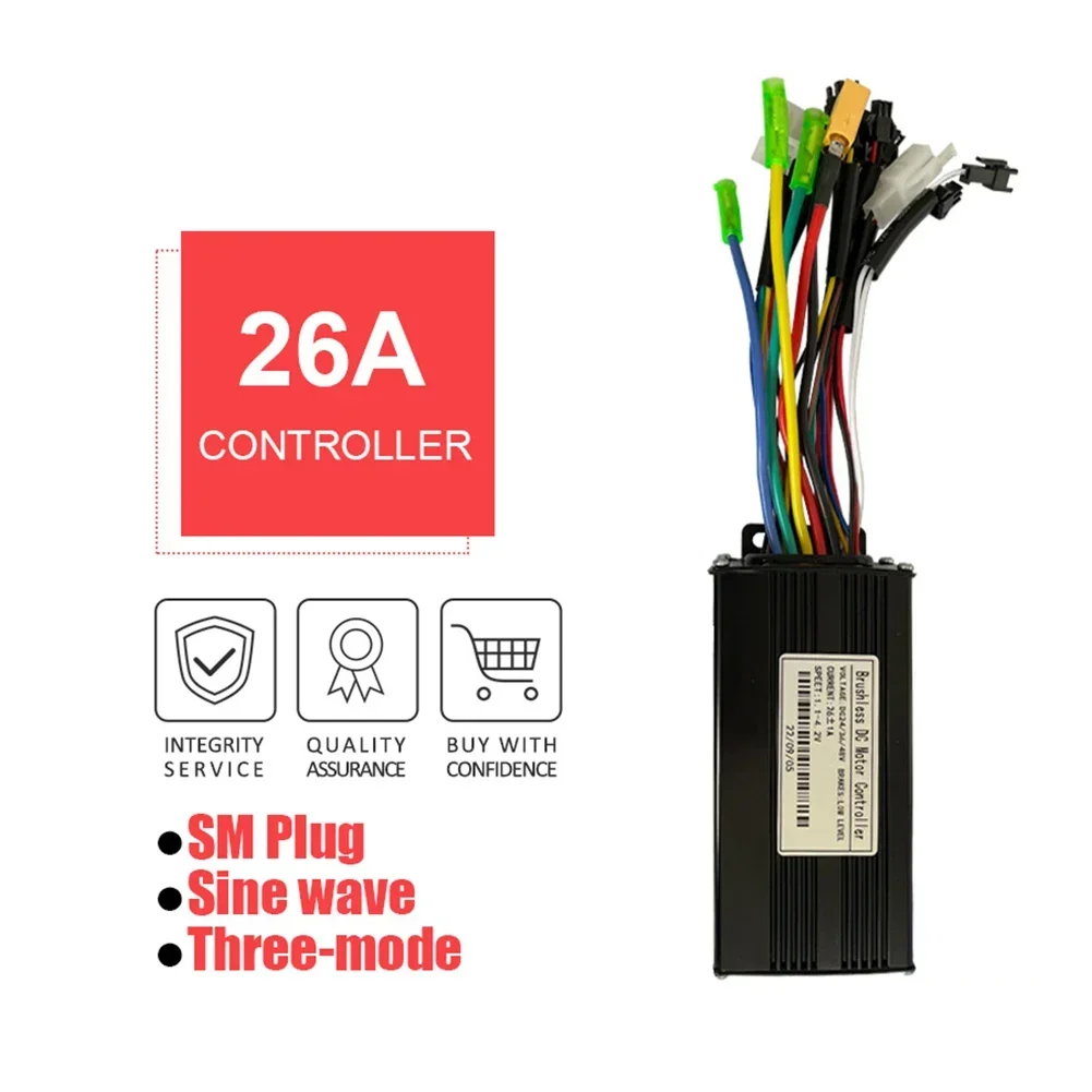 24/36/48V 26A/750W Sine Wave Controller+ SW900 Display For Ebike Electric Scooter Outdoor Cycling Accessories 9Mos 124x62x38mm