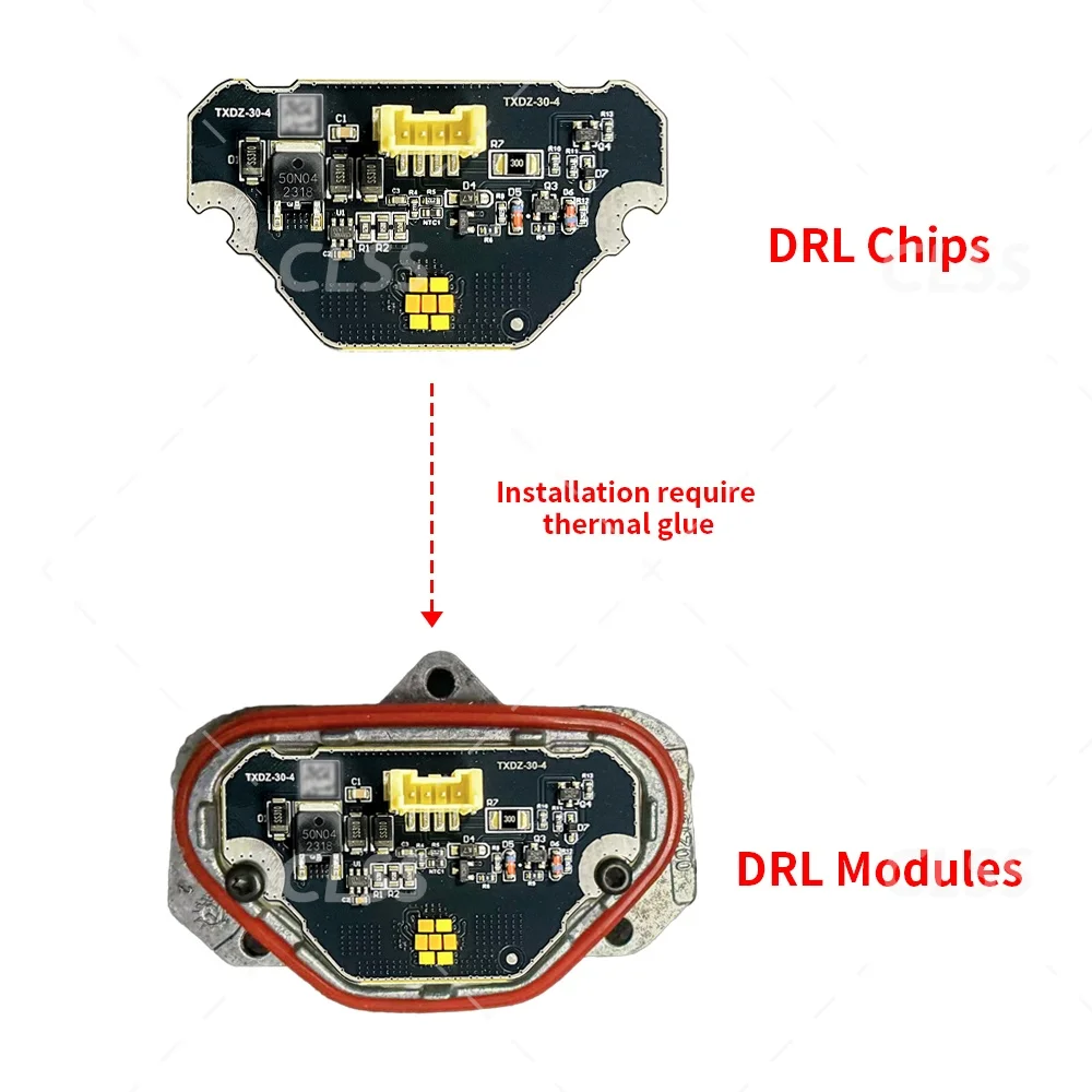 NEW DRL LED Boards Angel Eyes Headlight Daytime Running Light Module For Ford Fiesta MK8.5 Focus ST-Line MK4.5 2022-2024
