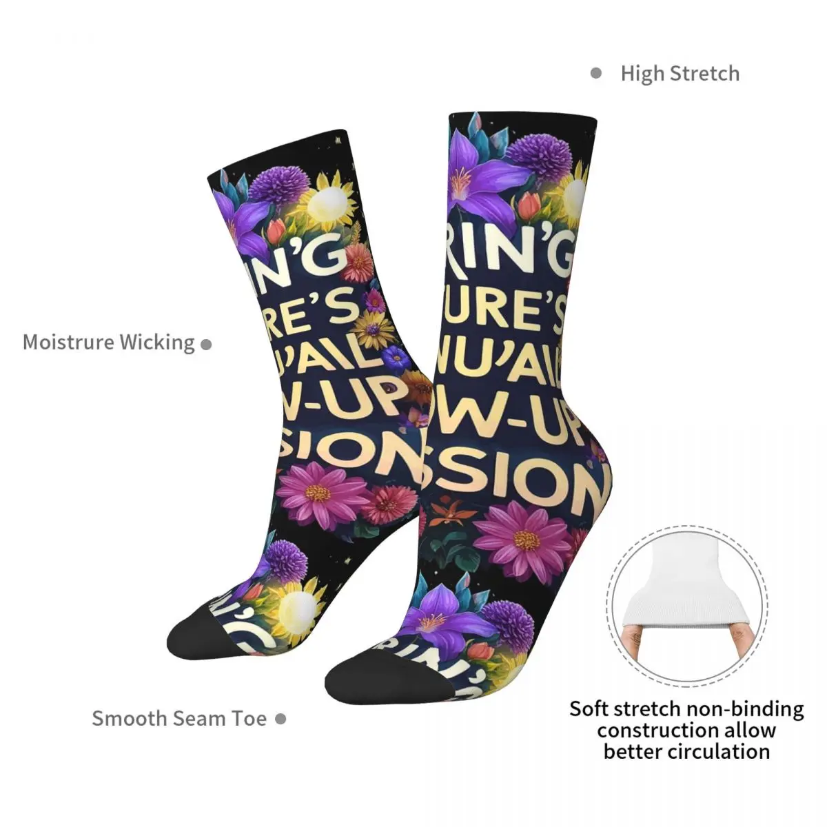 Spring Nature's Annual Glow-Up Session Socks Harajuku Soft Stockings All Season Long Socks Accessories for Unisex Birthday Gifts