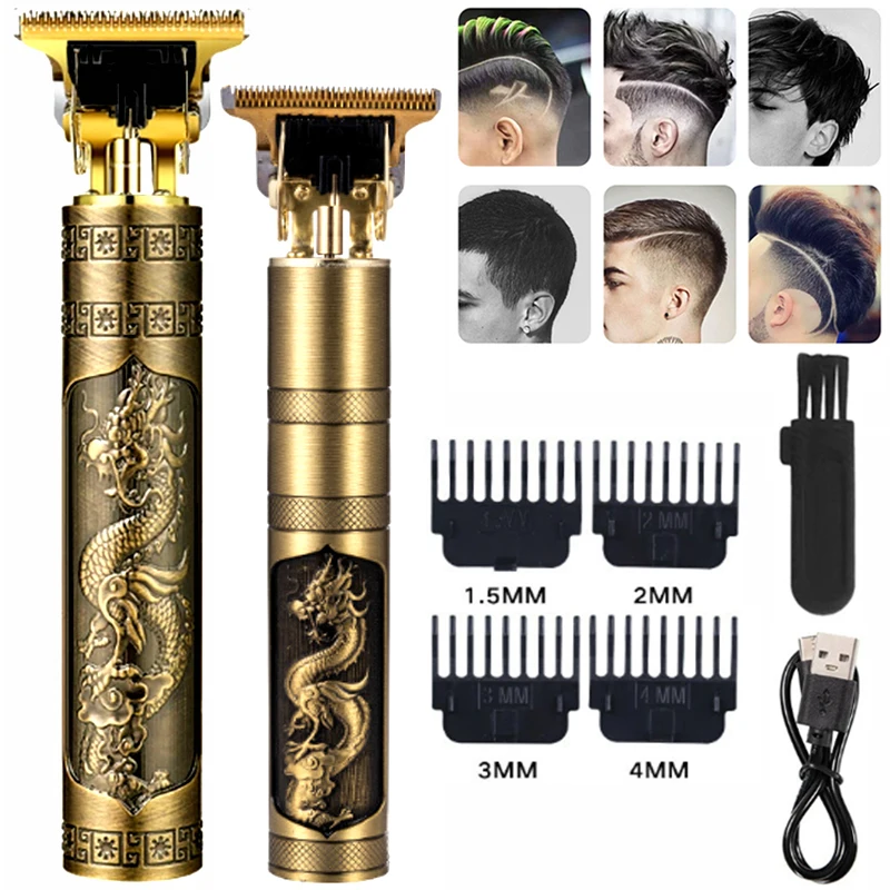 

T9 Men’s Electric Hair Clipper Barber Carving Repair Beard Shaving Hair Trimmer Rechargeable Metal Haircut Machine Clipper