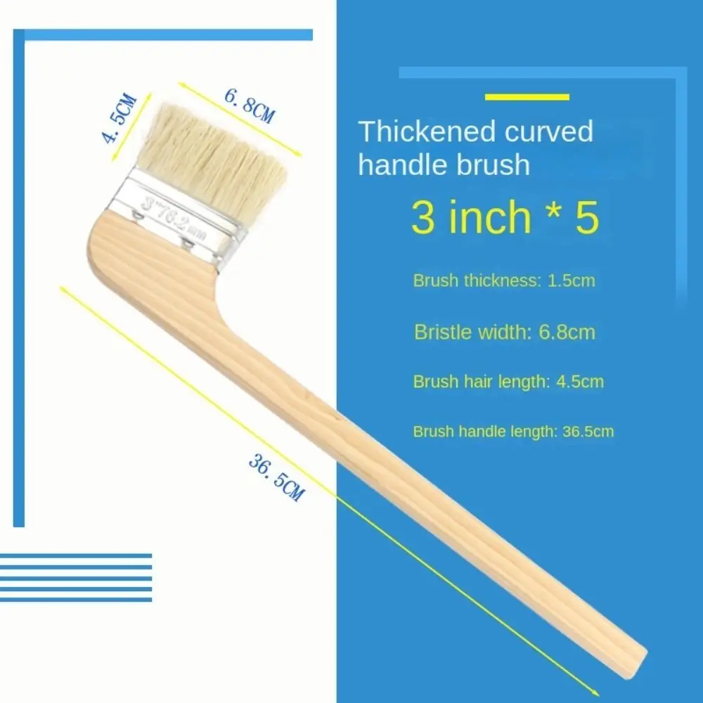 Mango largo codo Universal cepillo de cerdas herramienta de limpieza mango madera cepillo madera mango cepillo pared pintura