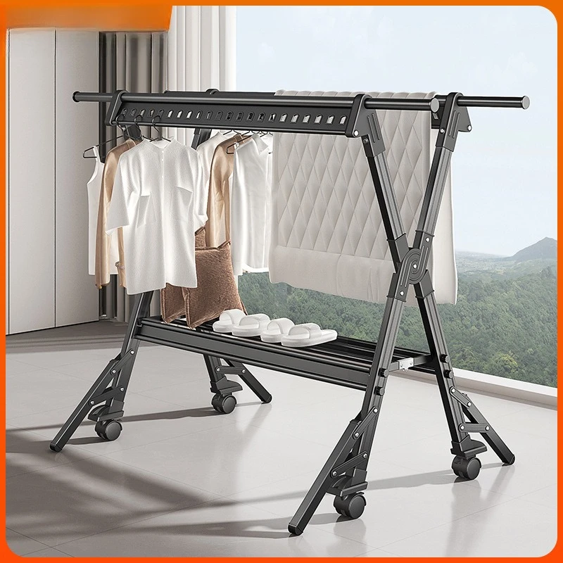 Складная сушилка для одежды, телескопическая сушилка для одежды от пола до потолка для внутреннего балкона, бытовой крутой артефакт для одеял
