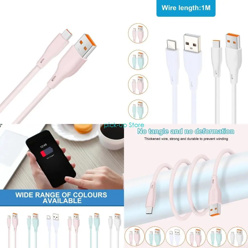 

Q5WA 100cm USB Cable Fast Charging Cord Type C/USB 5Pin Extension Wire Support Data for Phones Tablets Quick Charging Line