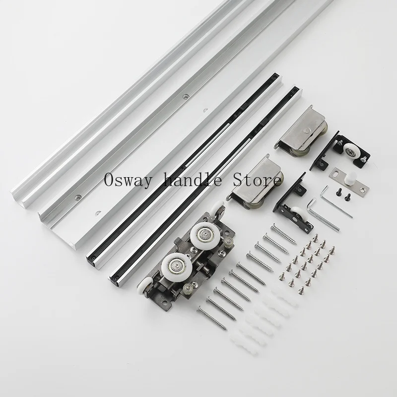 Push Pull Buffer Two Way Soft Closing Door Roller Wheels Invisible Track Floating Ghost Door Track Sliding Door Hanging Pulle