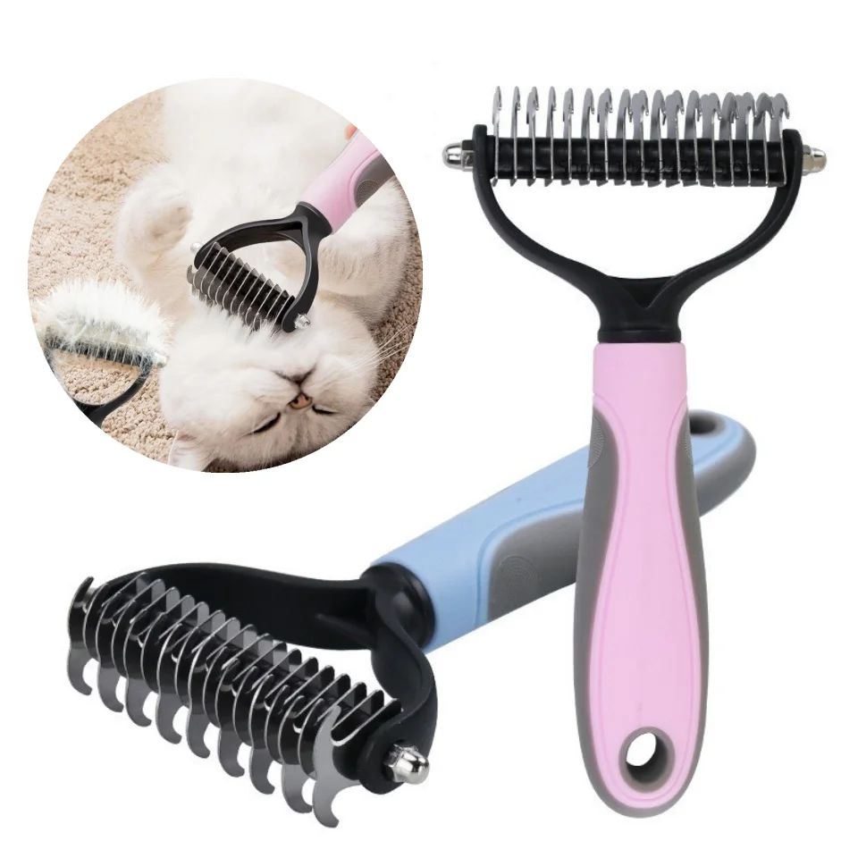 Pets Fur Knot Cutter Dog Grooming Shedding Tools Pet Cat Hair Removal Comb Brush Double sided Pet Products