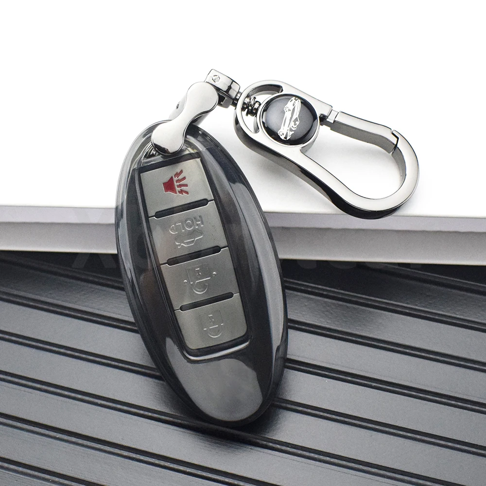 حافظة مفاتيح السيارة فوب شل لينة شفافة بولي يوريثان لنيسان ماكسيما كويست ألتيما Teana باترول مورانو X-Trail T33 قاشقاي J12