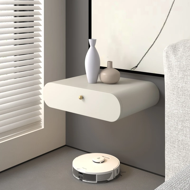

Minimalist Floating Nightstand Modern Wall-Mounted Storage Drawer Space-Saving Bedside Organizer Trendy Home Bedroom Furniture