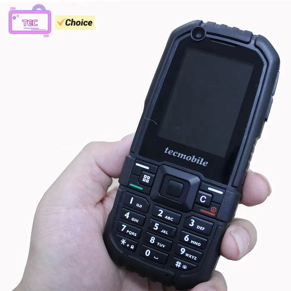 Tecmobile Phone No Desk Charger Waterproof Keyboard Cellphone1800mAh MP3 SOS Botton Camera Strong Flashlight Mobile Phone