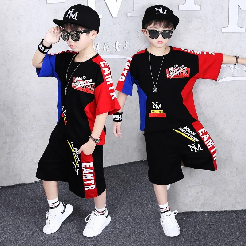 Children Boys Summer Clothes Outfits Cartoon Cotton T-shirt+Shorts Suit Tracksuit for Kids Clothing Two-Piece Set 6 8 10 12 Year