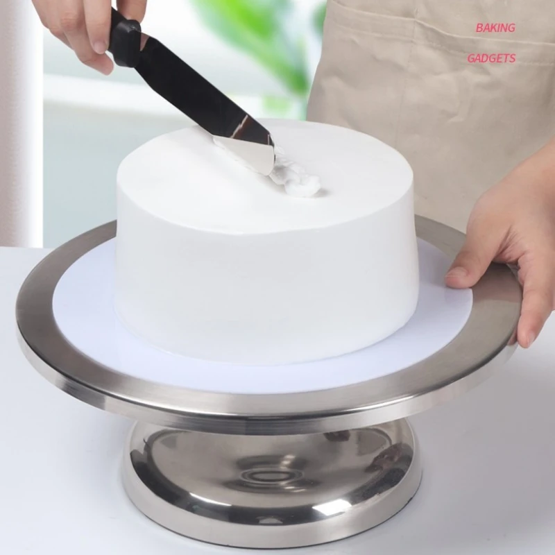 

12 Inch Stainless Steel Cream Cake Non-slip Turntable Aluminum Alloy Turntable Decorating Rack Baking Tools Set Decorating Table