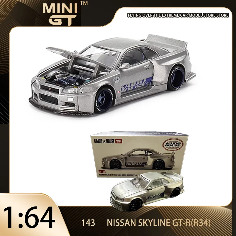 MINIGT KaidoHouse 1:64 Nissan GTR R35 Silver, Alloy Premium Diecast Vehicle Model Toys, Ship Now