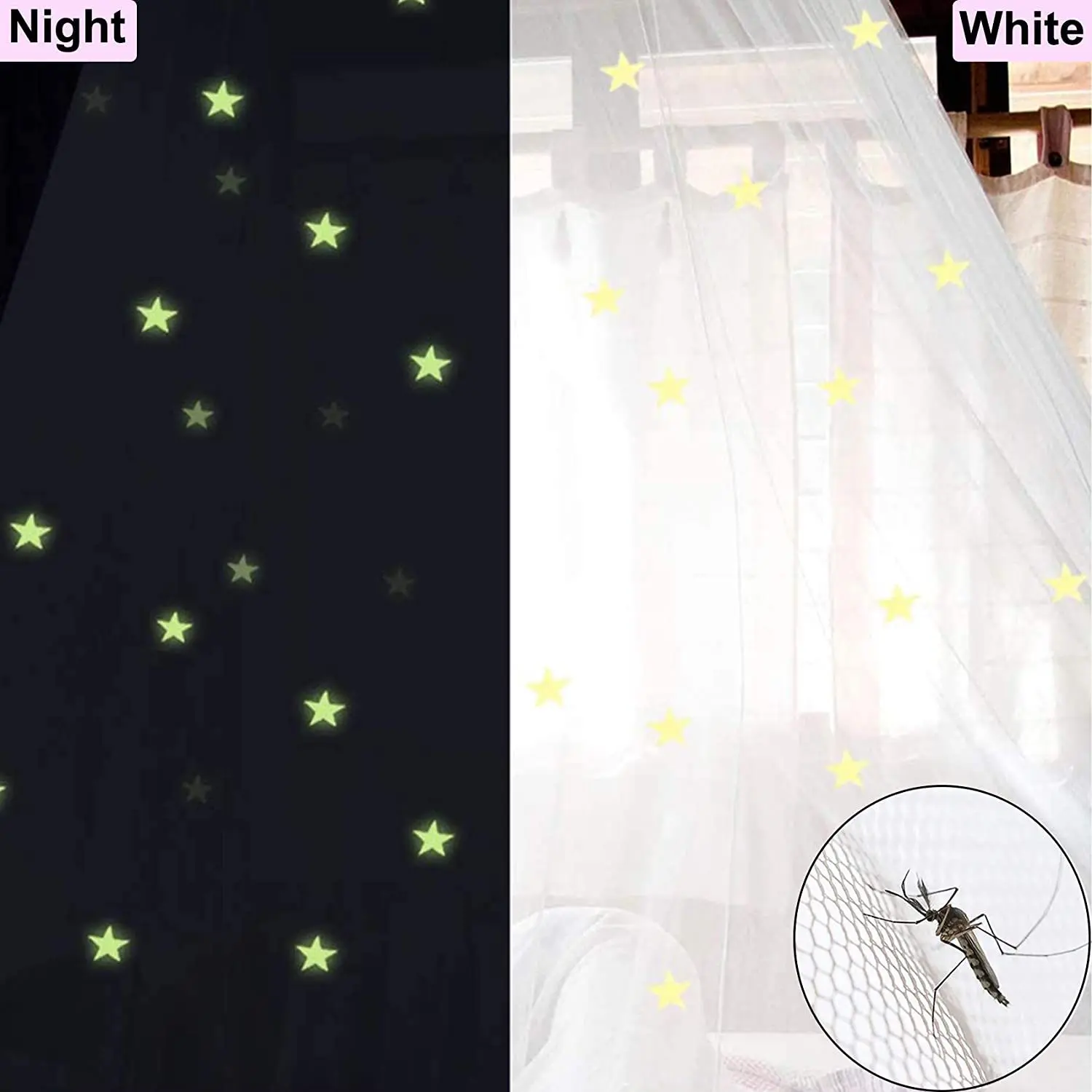 Dome hanging mosquito net installation without punching mosquito net dorm ceiling luminous star mosquito net