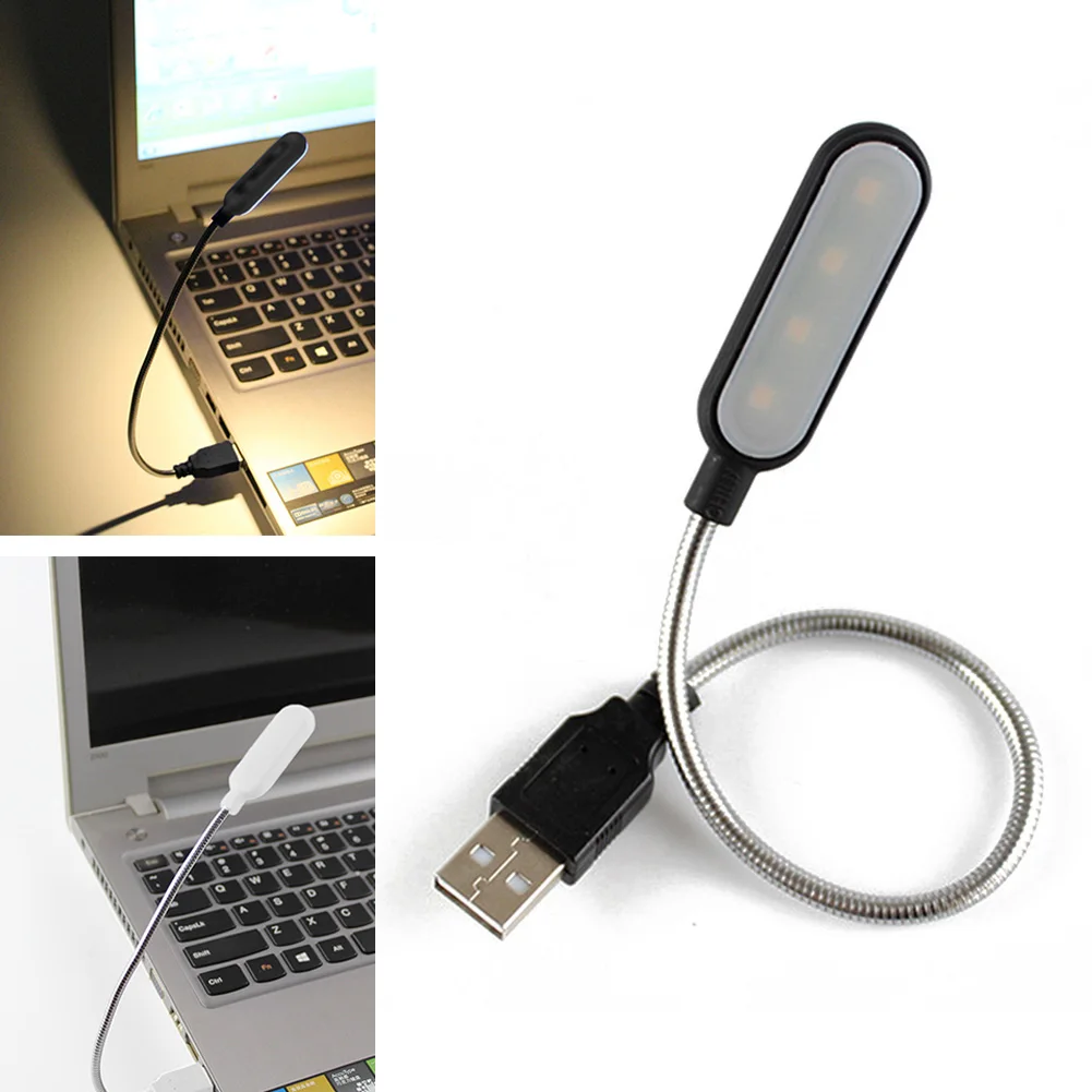 Lampu baca LED USB portabel fleksibel, pelindung mata Mini lampu malam untuk komputer Notebook PC laptop lampu meja