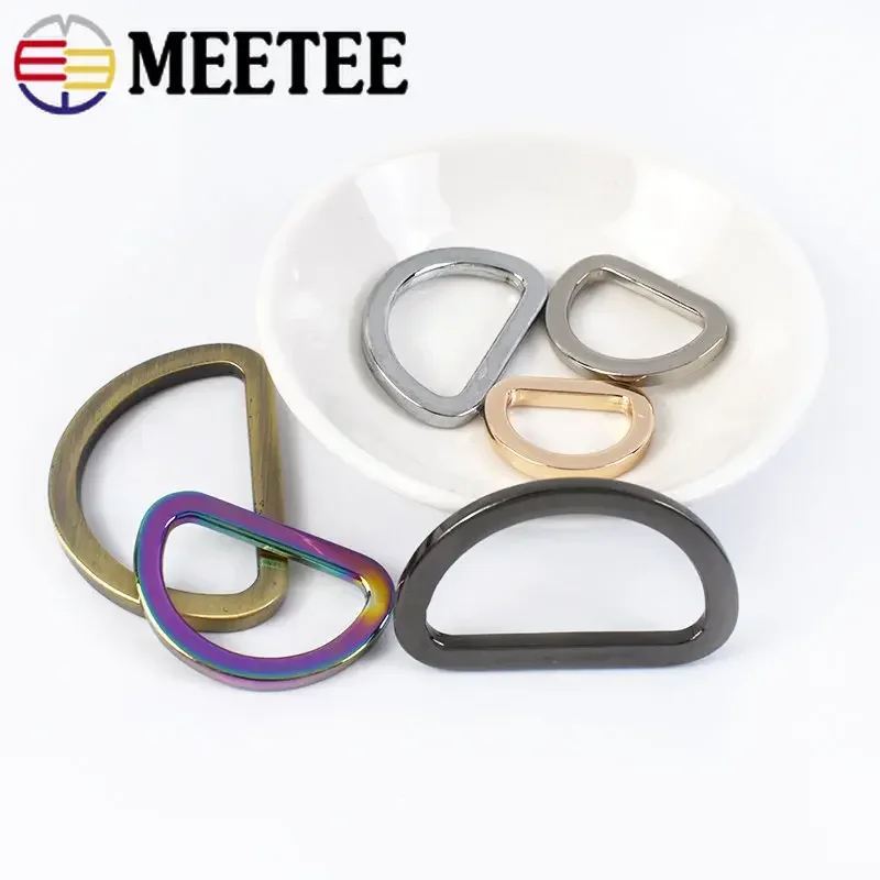 10/20pcs D Ring Buckles Bag Strap Metal Belt Buckle Clasp Leather Craft Garment Clothes Handbag Webbing Hook Loops DIY Parts