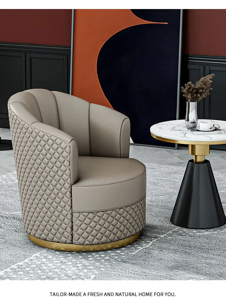 

Light luxury designer single sofa, tiger chair and stool Nordic living room leisure balcony rotating sofa chair