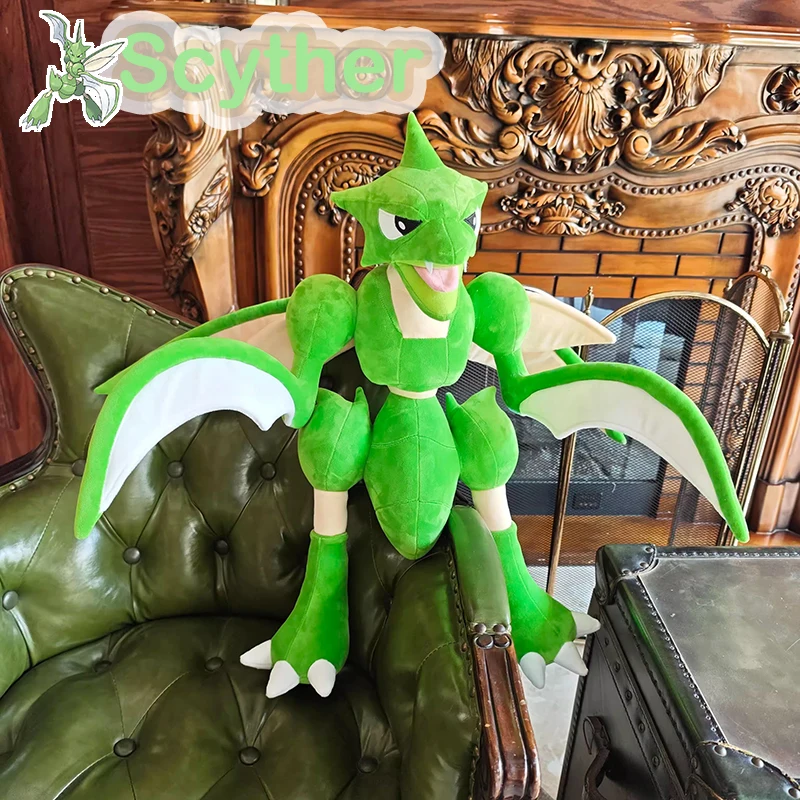 

Плюшевые игрушки Pokemon Scyther, милые аниме-плюшевые куклы, 60 см, Покемон, мультфильм, кавайная мягкая подушка, рождественские подарки для детей