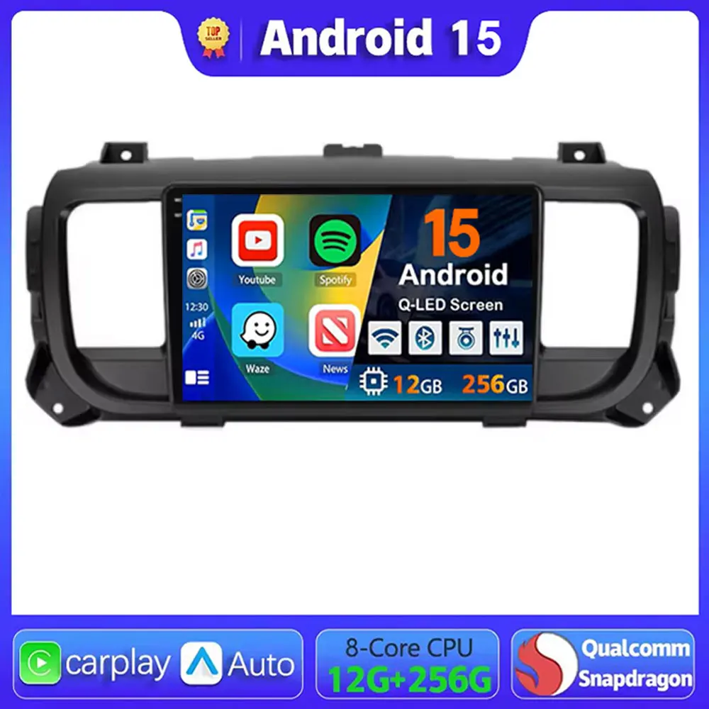 For Citroen Jumpy 3 SpaceTourer 1 Peugeot Expert III 3 2016-2021 Navigation GPS Multimedia Player stereo BT Android 15 Car Radio