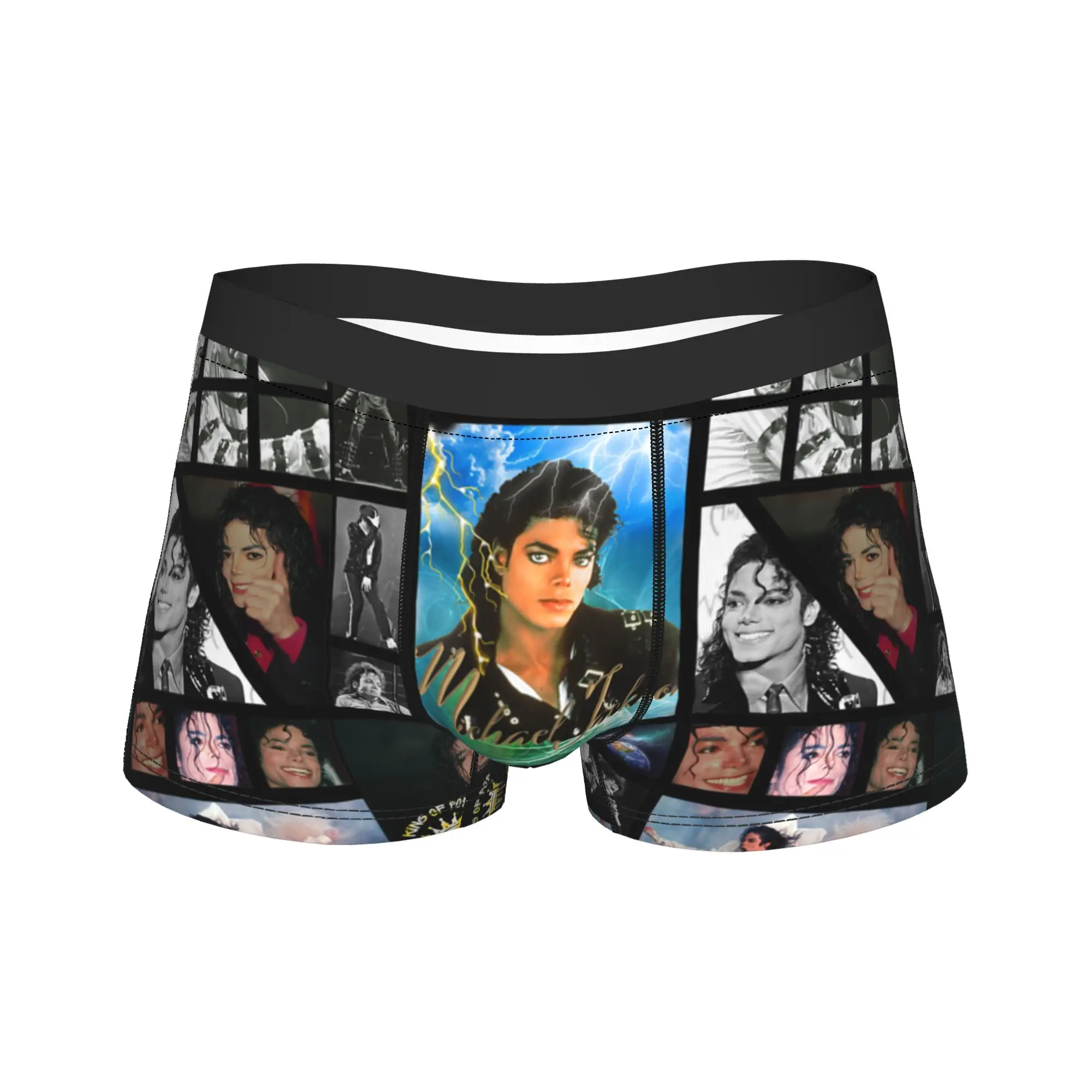 Michael Jackson 703 Underwear  Soft Trend Underpants Pattern Boxer Brief For Men Pouch Plus Size Boxer Shorts