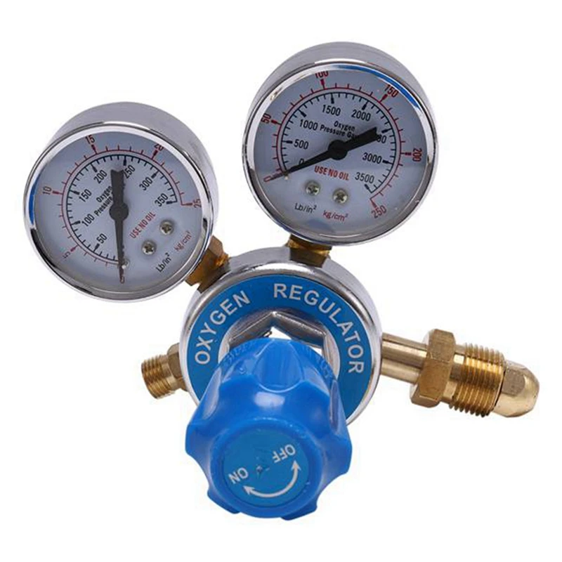 GTBL 3X Oxygen Gas Bottle Regulators O2 Reducing Pressure Inhaler Double Gauge Regulator Oxygen Tank Regulator