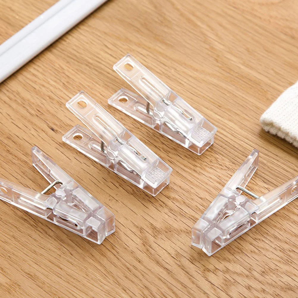 20Pcs Plastic Clips Transparent Mini Clamp for Lamp String Light Photo Note Card Paper Peg Decorative Clips Lamp String Clamp