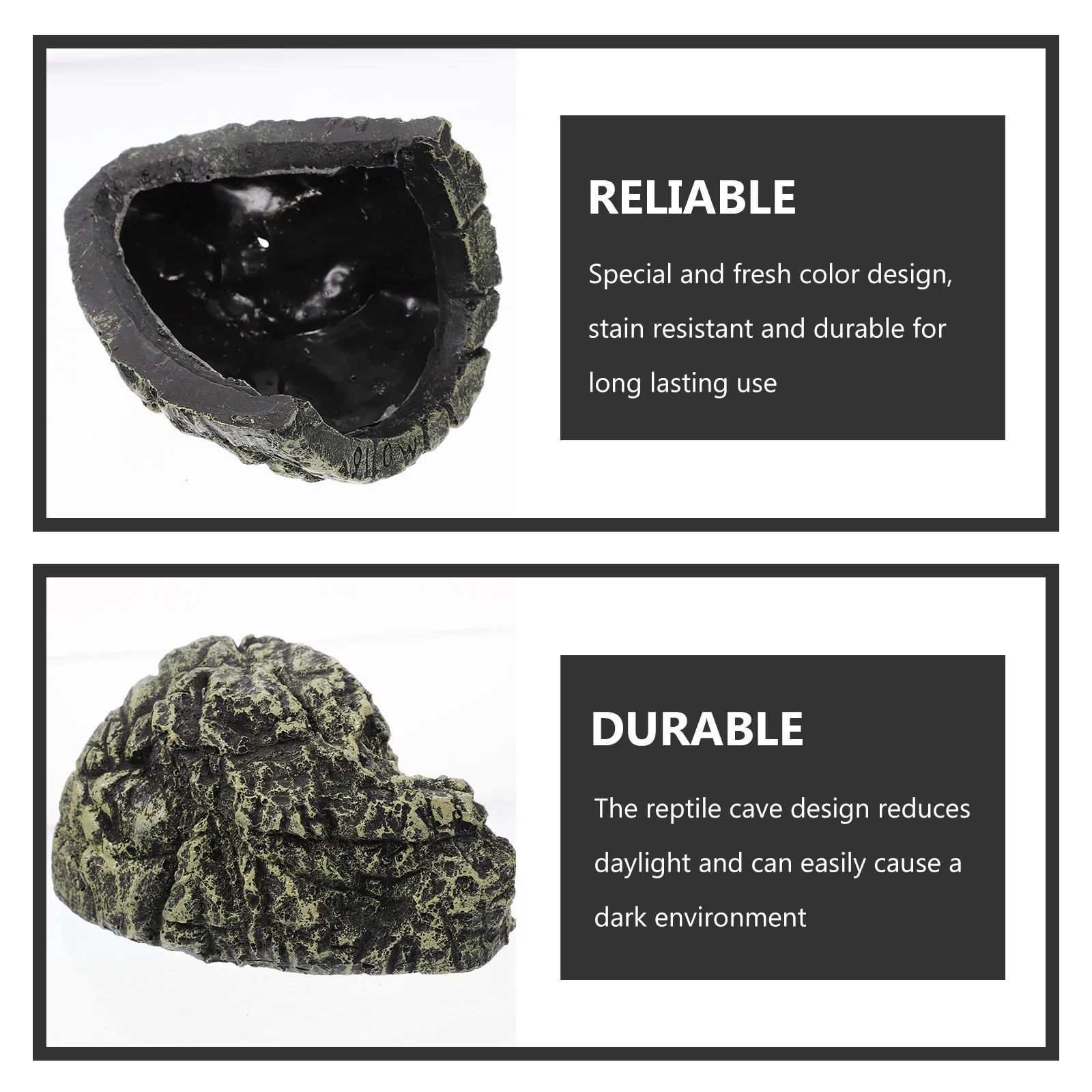 

Realistic Resin Reptile Cave for Turtle Basking Ramp Natural Terrarium Decor Stain Resistant Strong Texture Long Service Life