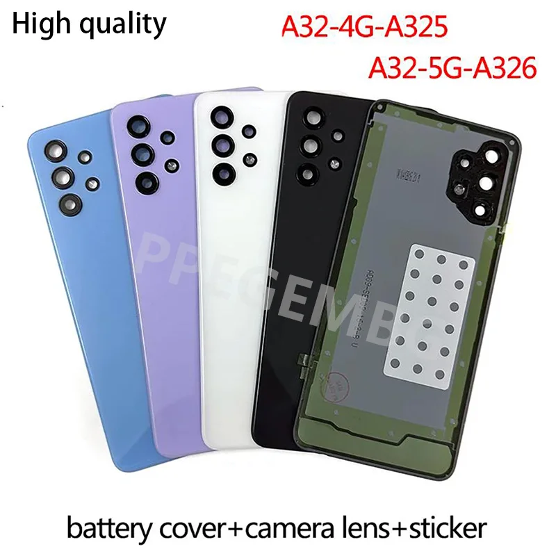 

For Samsung Galaxy A32 LTE 4G 5G A325 A326 Housing Case Battery Back Cover Rear Door Lid Panel Chassis Camera Lens Repair Parts