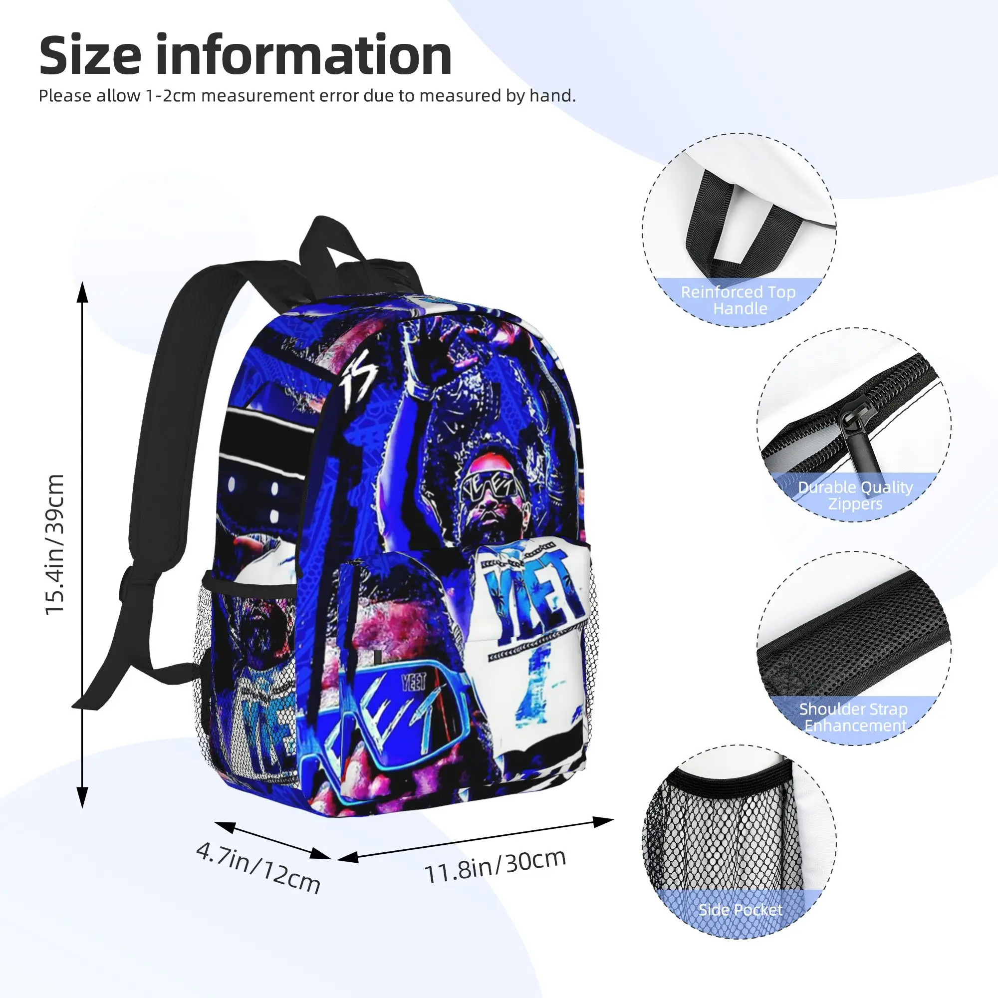 Jey Uso Yeet Art Backpack Hot Sale Daypack Large Capacity Boys Girls BookBag Shoulder Bags for Men Women School Bag